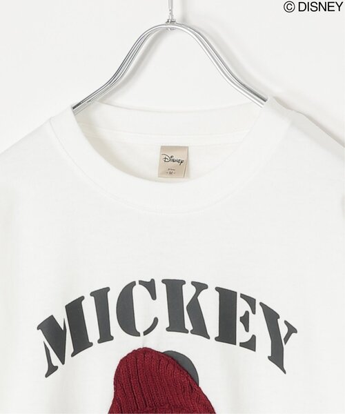notch.(ノッチ)の「Mickey Mouse ミッキーマウス ユーズドライクニット帽ミッキーデザインTシャツ(Tシャツ/カットソー・レディース・ブラック/オフホワイト・M)」の7枚目の写真