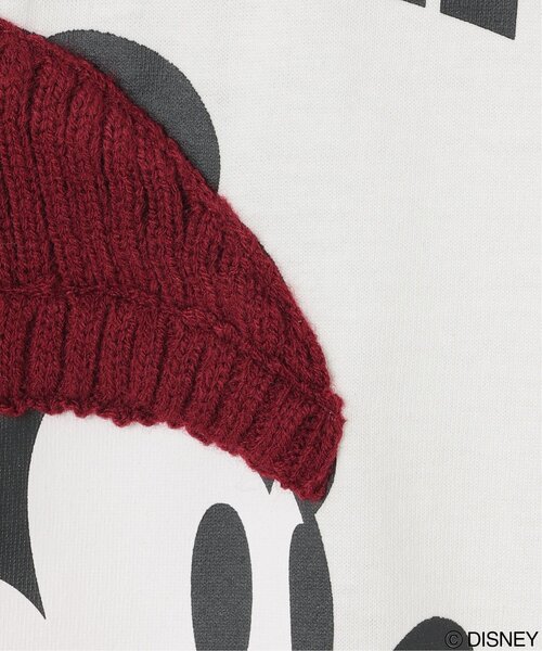 notch.(ノッチ)の「Mickey Mouse ミッキーマウス ユーズドライクニット帽ミッキーデザインTシャツ(Tシャツ/カットソー・レディース・ブラック/オフホワイト・M)」の9枚目の写真