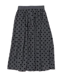 styiro（スタイロ）の「フロッキードット ボリュームスカート タックフレア ウエストゴム（スカート）」