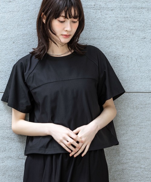 LAKOLE（ラコレ）の「＜接触冷感＞カットドロストプルオーバー2 / 671508（Tシャツ/カットソー・レディース・セージグリーン/サンドグレー/ブラック・FREE）」の2枚目の写真