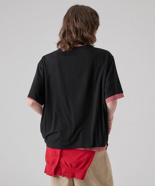 ONCILY(オンシェリー)の「BORDER LAYERED HENLEY TEE "SET" / ボーダーレイヤードヘンリートップスセット(Tシャツ/カットソー・メンズ・アイボリー/ブラック/ライトブルー/ブラック系その他/チャコールグレー・SMALL/MEDIUM/LARGE)」の20枚目の写真
