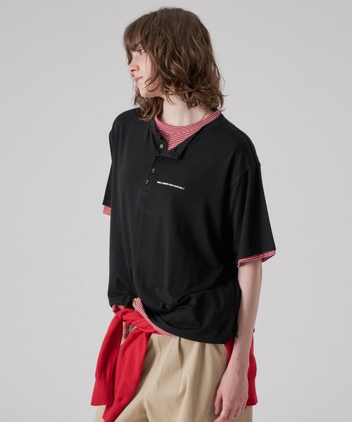 ONCILY(オンシェリー)の「BORDER LAYERED HENLEY TEE "SET" / ボーダーレイヤードヘンリートップスセット(Tシャツ/カットソー・メンズ・アイボリー/ブラック/ライトブルー/ブラック系その他/チャコールグレー・SMALL/MEDIUM/LARGE)」の19枚目の写真