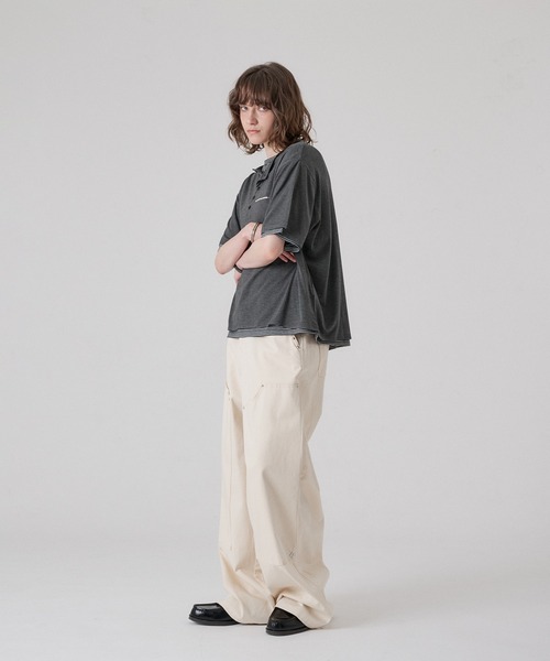 ONCILY(オンシェリー)の「BORDER LAYERED HENLEY TEE "SET" / ボーダーレイヤードヘンリートップスセット(Tシャツ/カットソー・メンズ・アイボリー/ブラック/ライトブルー/ブラック系その他/チャコールグレー・SMALL/MEDIUM/LARGE)」の15枚目の写真