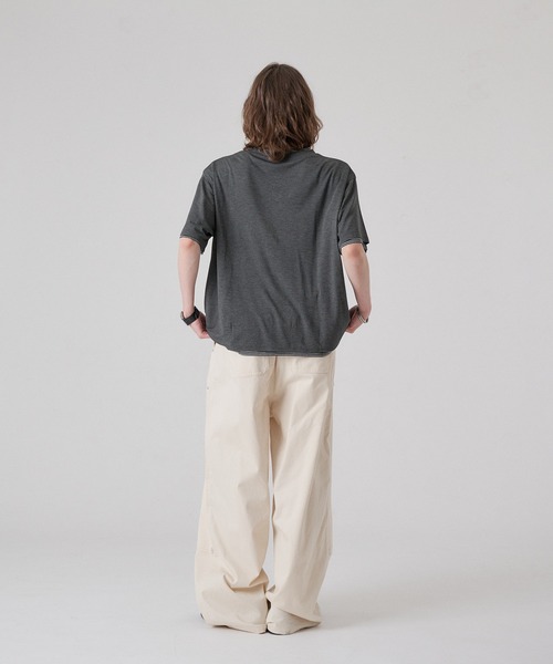 ONCILY(オンシェリー)の「BORDER LAYERED HENLEY TEE "SET" / ボーダーレイヤードヘンリートップスセット(Tシャツ/カットソー・メンズ・アイボリー/ブラック/ライトブルー/ブラック系その他/チャコールグレー・SMALL/MEDIUM/LARGE)」の16枚目の写真