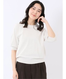 m.f.editorial | 【ストレッチ 接触冷感 UV ウォッシャブル】タカキュー レディース 快適機能 ラグラン 半袖 ニット プルオーバー(ニット/セーター)