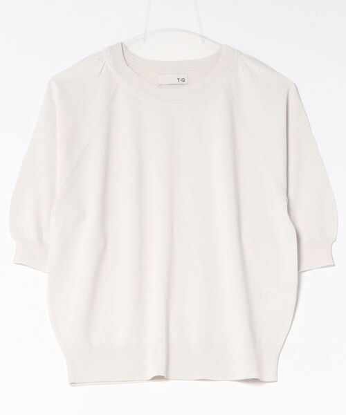 m.f.editorial（エムエフエディトリアル）の「【ストレッチ 接触冷感 UV ウォッシャブル】タカキュー レディース 快適機能 ラグラン 半袖 ニット プルオーバー（ニット/セーター・レディース・アイボリー/ネイビー・M/L）」の18枚目の写真