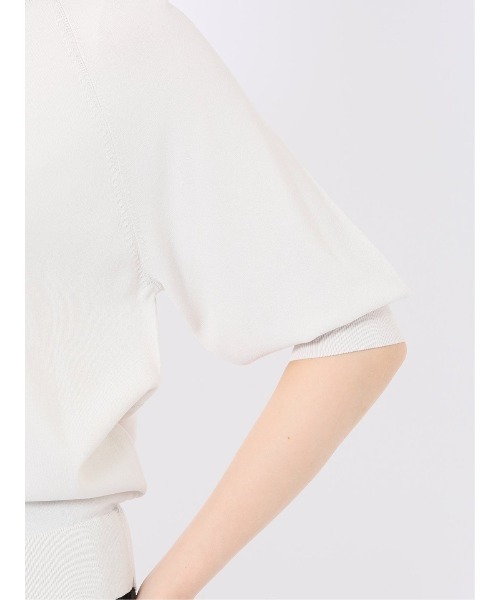 m.f.editorial（エムエフエディトリアル）の「【ストレッチ 接触冷感 UV ウォッシャブル】タカキュー レディース 快適機能 ラグラン 半袖 ニット プルオーバー（ニット/セーター・レディース・アイボリー/ネイビー・M/L）」の12枚目の写真