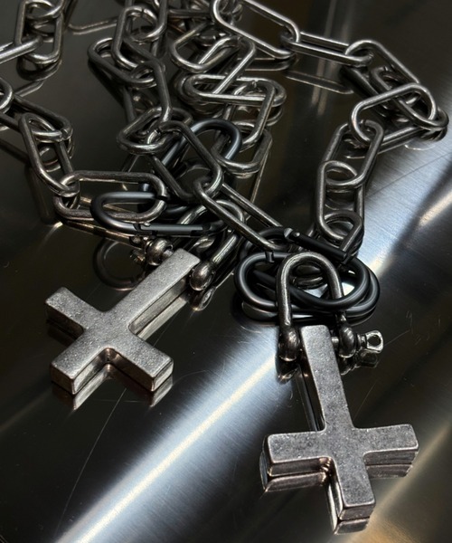 Never mind the XU(ネバーマインドザエックスユー)の「【Never mind the XU】2way chain cross necklace / 【ネバーマインド ザ エックスユー】チェーンクロスネックレス(ネックレス・メンズ・シルバー・ONE SIZE)」の6枚目の写真