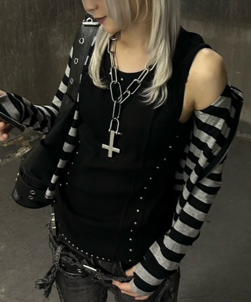 Never mind the XU(ネバーマインドザエックスユー)の「【Never mind the XU】2way chain cross necklace / 【ネバーマインド ザ エックスユー】チェーンクロスネックレス<着用動画あり>(ネックレス・メンズ・シルバー・ONE SIZE)」の22枚目の写真