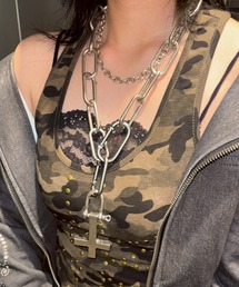 XU（エックスユー）の「【Never mind the XU】2way chain cross necklace / 【ネバーマインド ザ エックスユー】チェーンクロスネックレス＜着用動画あり＞（ネックレス）」