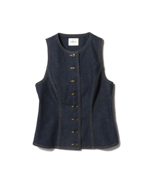 UNUS(ユナス)の「UNUS / Denim Vest(ベスト・レディース・ネイビー・FREE)」の3枚目の写真