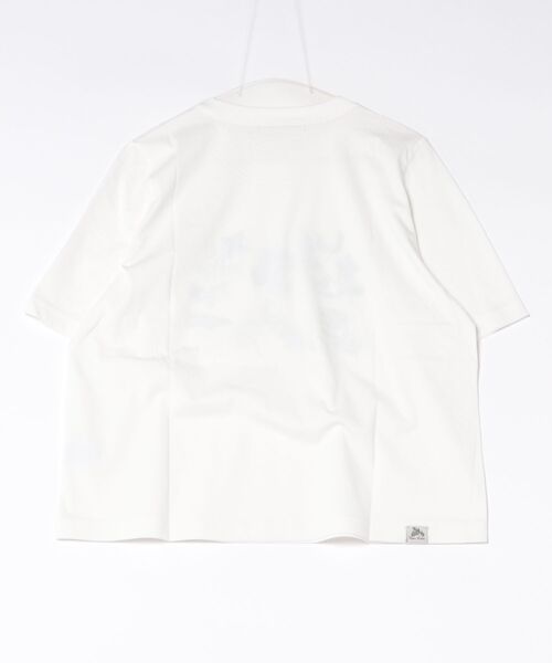 SUPER HAKKA(スーパーハッカ)の「30/-天竺ニードルタッチフラワー発泡プリントTシャツ(Tシャツ/カットソー・レディース・ネイビー/カーキ/オフホワイト・FREE)」の4枚目の写真