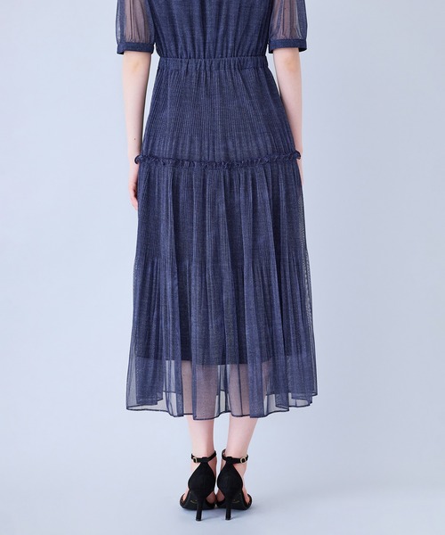 Audie a Muses(オーディアミューズ)の「チェック・デニムプリントフロントタックフリルワンピース(ワンピース・レディース・ネイビー/ベージュ・36/38/40/42)」の12枚目の写真