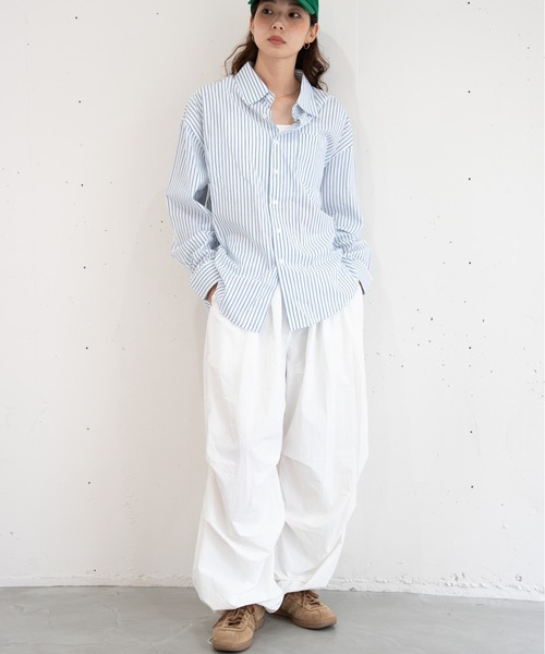 bashful base Oriental(バッシュフルベースオリエンタル)の「【bbO】タックコクーンナイロンパンツ(その他パンツ・メンズ・ブラウン/オフホワイト/ブラック・LARGE/SMALL/MEDIUM)」の14枚目の写真