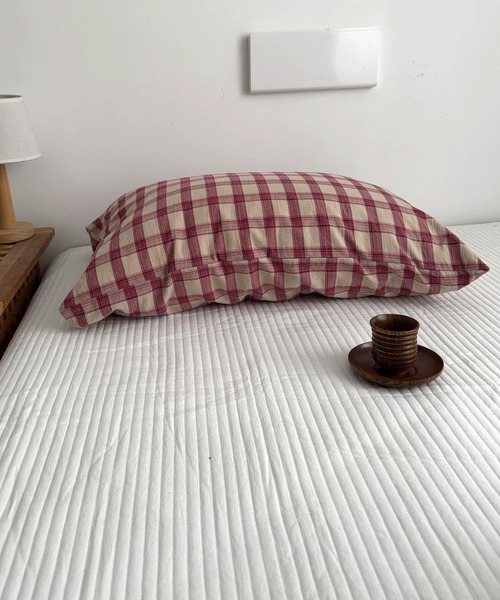 IRADOWL(アイラドール)の「【アイラドール room】チェック&ストライプ柄枕カバー(寝具・レディース・ブルー/ベージュ/ブラウン/ブラック/イエロー/ライトブルー/ライトグレー/レッド/グリーン/ホワイト・FREE)」の10枚目の写真