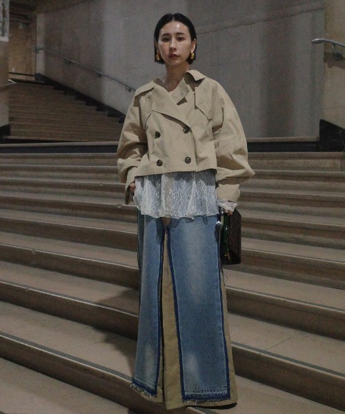 Ameri（アメリ）の「REMAKE DENIM CHINO SKIRT（スカート・レディース・ブルー/ブラック・24inch/26inch/25inch）」の7枚目の写真