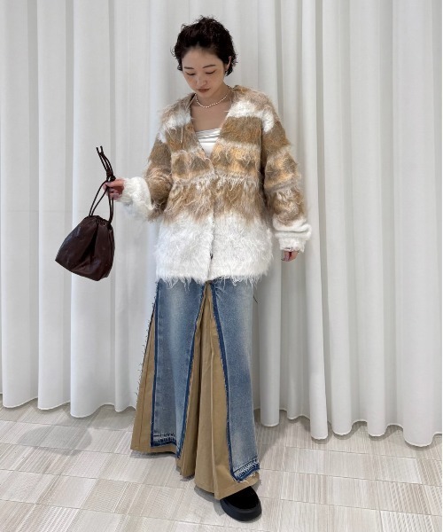 Ameri（アメリ）の「REMAKE DENIM CHINO SKIRT（スカート・レディース・ブルー/ブラック・24inch/26inch/25inch）」の9枚目の写真