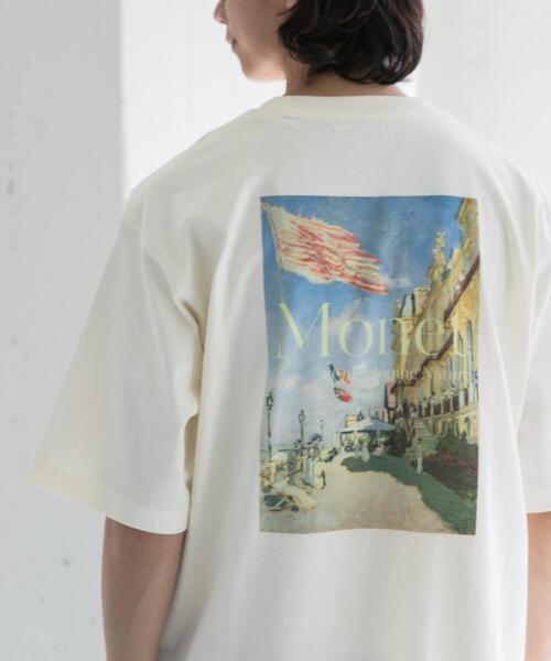 FORK&SPOON（フォークアンドスプーン）の「FORK&SPOON　Monet art t-shirts（Tシャツ/カットソー・メンズ・ネイビー/オフホワイト・5/4）」の2枚目の写真