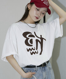PUBLUX/パブリュクス フロッキー ニュアンス アート ビッグ Tシャツ 限定展開