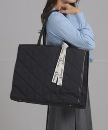 【A4・500mlペットボトル】トート ロゴテープ キルト ナイロン