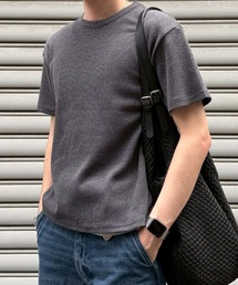【Chikashitsu +】waffle cropped half sleeve tee (4color) / 【チカシツプラス】ワッフルクロップド半袖Tシャツ<着用動画あり>