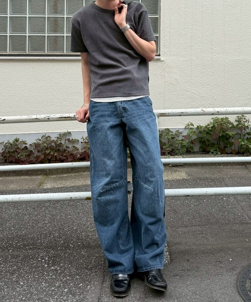 Chikashitsu +(チカシツプラス)の「【Chikashitsu +】waffle cropped half sleeve tee (4color) / 【チカシツプラス】ワッフルクロップド半袖Tシャツ<着用動画あり>(Tシャツ/カットソー・メンズ・グレー/ホワイト/チャコール/ブラック・L/M)」の22枚目の写真