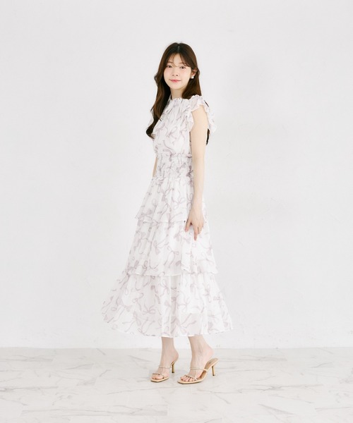 tocco closet(トッコ クローゼット)の「リボンプリントシフォンフリルブラウス(シャツ/ブラウス・レディース・ブラック/ピンク・M)」の18枚目の写真