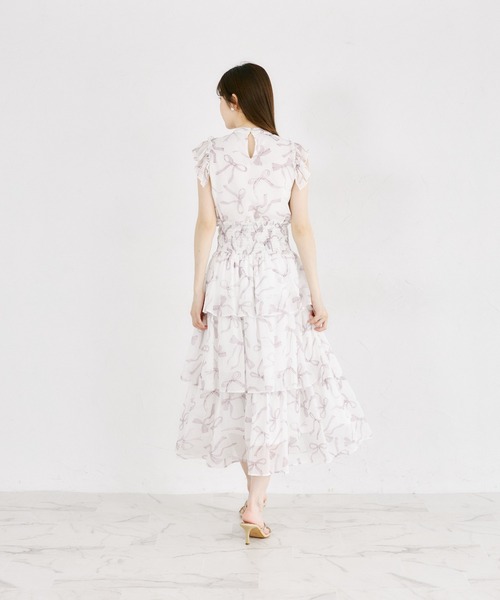 tocco closet(トッコ クローゼット)の「リボンプリントシフォンフリルブラウス(シャツ/ブラウス・レディース・ブラック/ピンク・M)」の19枚目の写真