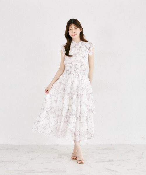 tocco closet(トッコ クローゼット)の「リボンプリントシフォンフリルブラウス(シャツ/ブラウス・レディース・ブラック/ピンク・M)」の17枚目の写真