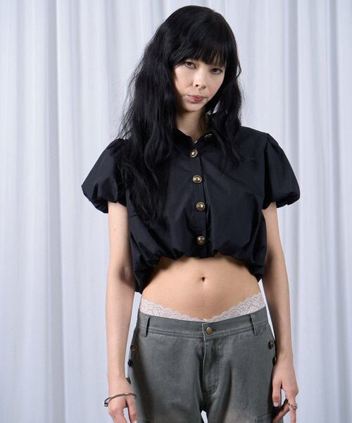 Six M(シックスエム)の「【SixM】 NOBLE BALLOON SHIRTS(シャツ/ブラウス・レディース・オフホワイト/ダークブラウン/ブラック・FREE)」の8枚目の写真