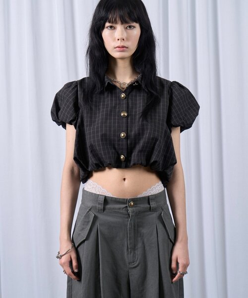 Six M(シックスエム)の「【SixM】 NOBLE BALLOON SHIRTS(シャツ/ブラウス・レディース・オフホワイト/ダークブラウン/ブラック・FREE)」の14枚目の写真