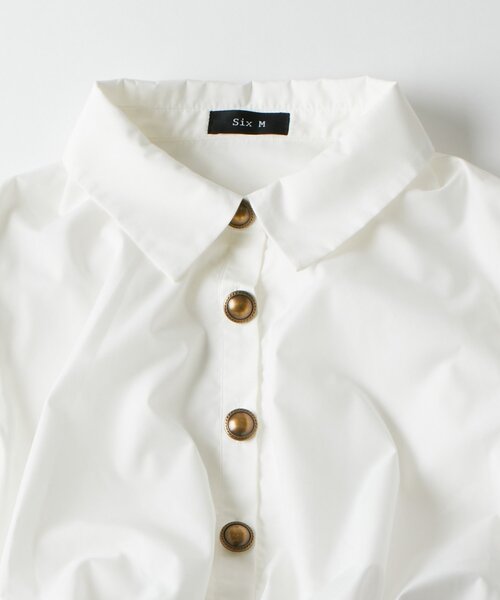 Six M(シックスエム)の「【SixM】 NOBLE BALLOON SHIRTS(シャツ/ブラウス・レディース・オフホワイト/ダークブラウン/ブラック・FREE)」の18枚目の写真