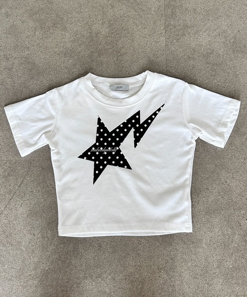 SHEPP(シープ)の「Y2K スター グラフィック タイトTシャツ 半袖コンパクトT(Tシャツ/カットソー・レディース・ホワイト・S/M)」の9枚目の写真