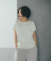 IEDIT 接触冷感でサラっと軽やか デザインネックドルマンニット