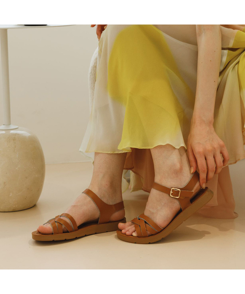 JESUS ON THE WATER(ジーザスオンザウォーター)の「JESUS SANDAL ガリラヤ 牛革ストラップサンダル 2cm - JOW101 (3色)(サンダル・レディース・オフホワイト/ライトベージュ/キャメル・23.5cm/24cm/24.5cm/25cm/25.5cm/23cm)」の3枚目の写真