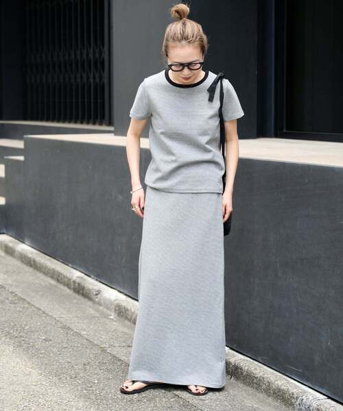 OUTDOOR PRODUCTS(アウトドアプロダクツ)の「リンガーボーダーTEE セットアップ対応(Tシャツ/カットソー・レディース・ネイビー/グレー/ブラック/イエロー・FREE)」の20枚目の写真