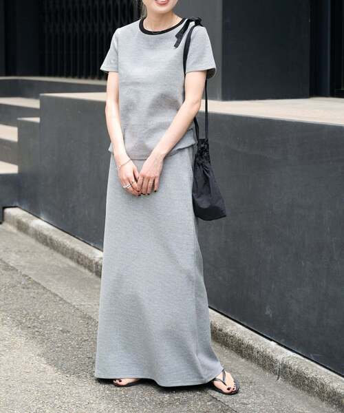 OUTDOOR PRODUCTS(アウトドアプロダクツ)の「リンガーボーダーTEE セットアップ対応(Tシャツ/カットソー・レディース・ネイビー/グレー/ブラック/イエロー・FREE)」の21枚目の写真
