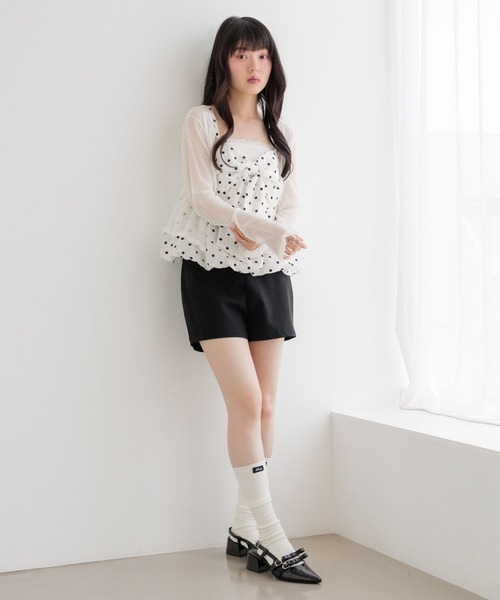 Heather(ヘザー)の「アソートフリルレースカーディガン 1046922(カーディガン/ボレロ・レディース・ピンク/ブラウン/オフホワイト/ドット・FREE)」の8枚目の写真