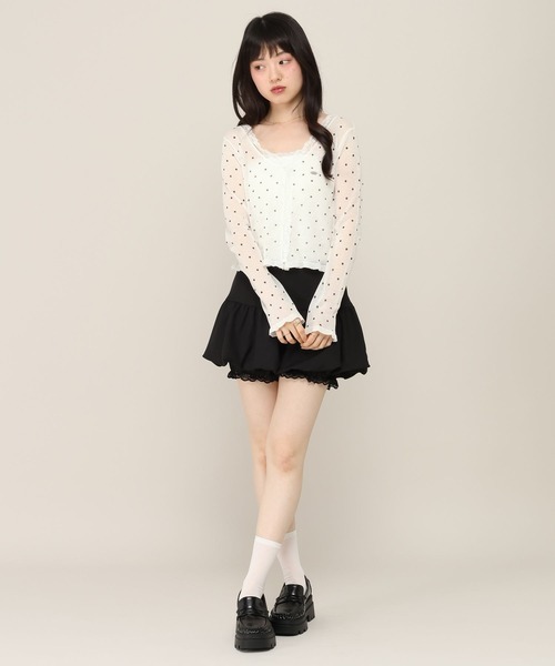Heather(ヘザー)の「アソートフリルレースカーディガン 1046922(カーディガン/ボレロ・レディース・ピンク/ブラウン/オフホワイト/ドット・FREE)」の17枚目の写真