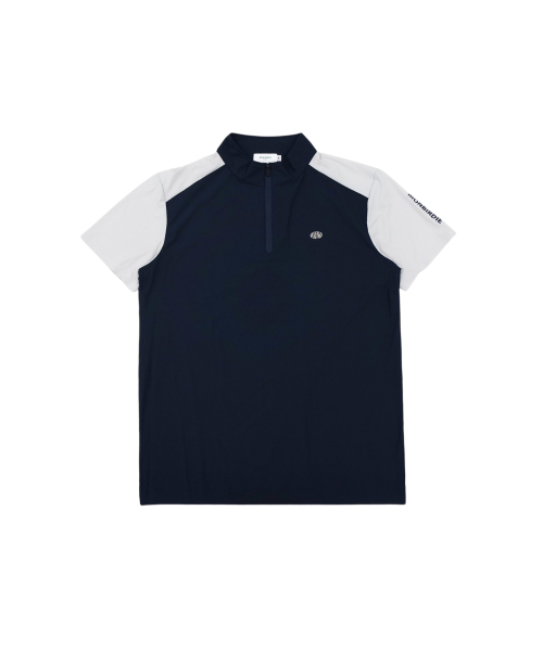 MONBIRDIE GOLF(モンバーディーゴルフ)の「メンズ クールテック ハーフネック ショートスリーブ ネイビー(Tシャツ/カットソー・メンズ・ネイビー・MEDIUM/LARGE/X-LARGE)」の1枚目の写真