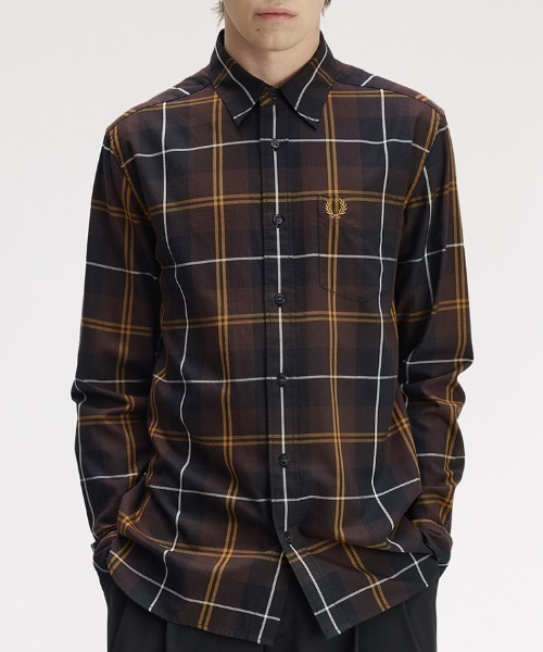 FRED PERRY(フレッドペリー)の「【先行予約受付中】Twill Tartan Shirt/ツイルタータンチェックシャツ(シャツ/ブラウス・メンズ・ブラウン・L/M/S)」の1枚目の写真