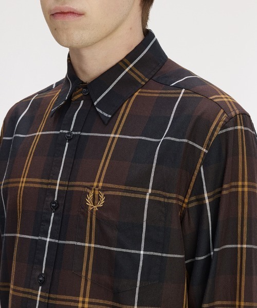 FRED PERRY(フレッドペリー)の「【先行予約受付中】Twill Tartan Shirt/ツイルタータンチェックシャツ(シャツ/ブラウス・メンズ・ブラウン・L/M/S)」の3枚目の写真