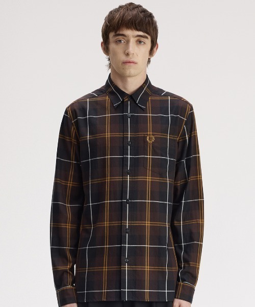 FRED PERRY(フレッドペリー)の「【先行予約受付中】Twill Tartan Shirt/ツイルタータンチェックシャツ(シャツ/ブラウス・メンズ・ブラウン・L/M/S)」の5枚目の写真