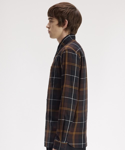 FRED PERRY(フレッドペリー)の「【先行予約受付中】Twill Tartan Shirt/ツイルタータンチェックシャツ(シャツ/ブラウス・メンズ・ブラウン・L/M/S)」の6枚目の写真