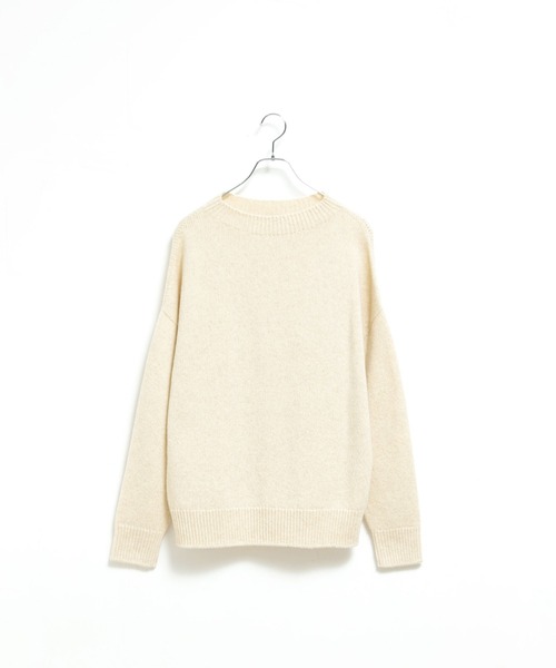LENO（リノ）の「「LENO / リノ」EXTRA FINE LAMB MELANGE SWEATER（ニット/セーター・レディース・グレー/キャメル/オフホワイト/ブルー・1）」の2枚目の写真