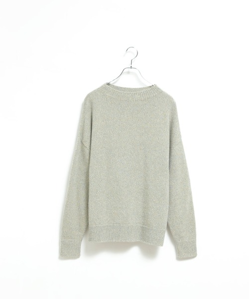 LENO（リノ）の「「LENO / リノ」EXTRA FINE LAMB MELANGE SWEATER（ニット/セーター・レディース・グレー/キャメル/オフホワイト/ブルー・1）」の5枚目の写真