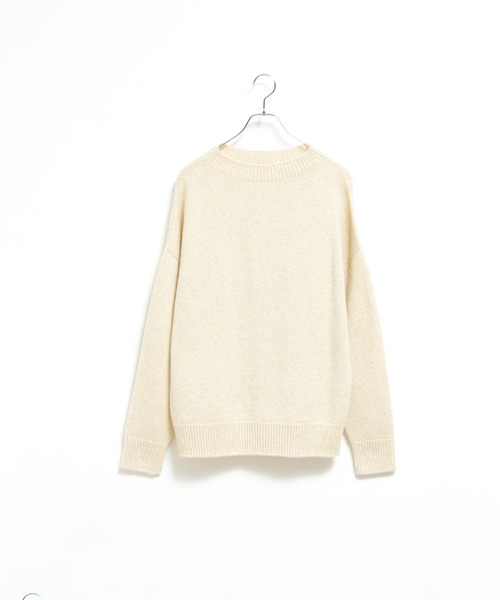 LENO（リノ）の「「LENO / リノ」EXTRA FINE LAMB MELANGE SWEATER（ニット/セーター・レディース・グレー/キャメル/オフホワイト/ブルー・1）」の7枚目の写真