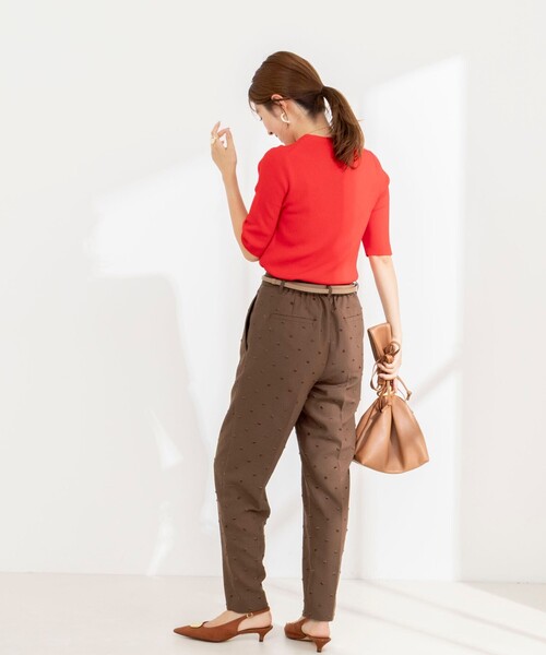 NOLLEY’S(ノーリーズ)の「ウォッシャブルドットツッキリテーパードパンツ(その他パンツ・レディース・ブラウン/ブラック・40/36/38/34)」の20枚目の写真