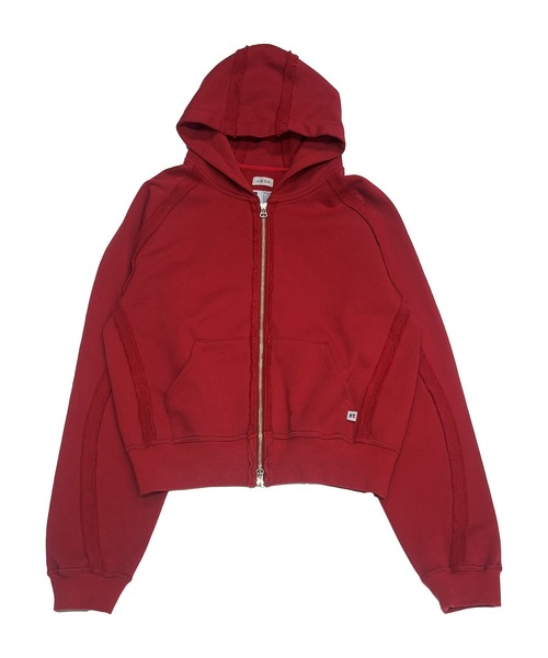Russell Athletic(ラッセルアスレティック)の「RUSSELL ATHLETIC / ラッセルアスレティック ×JieDa / ジエダ Campus Sweat Zip Hoodie キャンパス スウェット ジップ フーディー フルジップパーカー ダブルジップ ライトアウター 無地 ライン シンプル メンズ レディース 2026年 秋 秋服 冬 冬服(パーカー・メンズ・ブラック/ヘザーグレー/レッド・L/XL/M)」の3枚目の写真