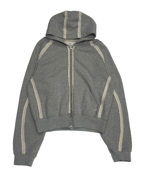 Russell Athletic(ラッセルアスレティック)の「RUSSELL ATHLETIC / ラッセルアスレティック ×JieDa / ジエダ Campus Sweat Zip Hoodie キャンパス スウェット ジップ フーディー フルジップパーカー ダブルジップ ライトアウター 無地 ライン シンプル メンズ レディース 2026年 秋 秋服 冬 冬服(パーカー・メンズ・ブラック/ヘザーグレー/レッド・L/XL/M)」の2枚目の写真